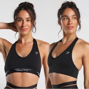 Gymshark Reversible Halterneck Sports Bra Black Size Small Minimal Athleisure